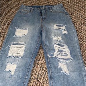Light wash high waisted jeans